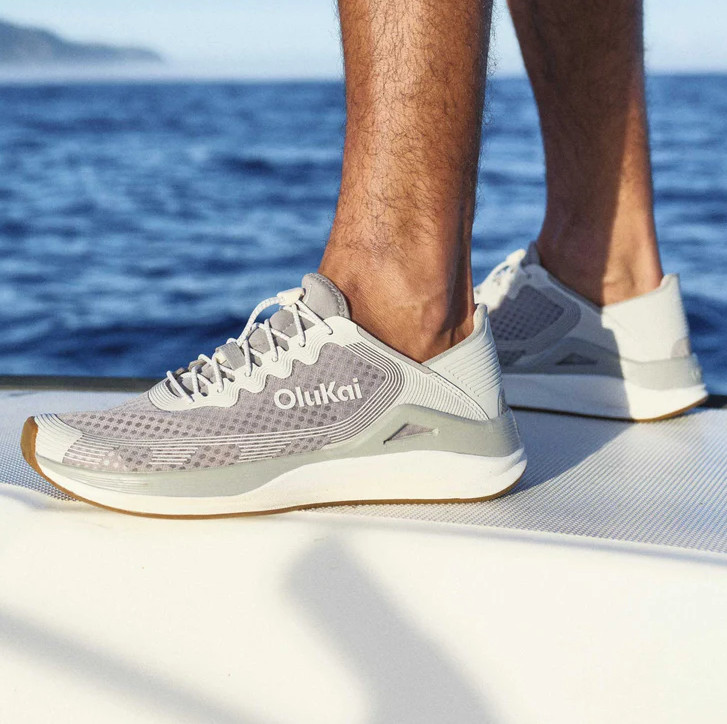 NEW SEAL OluKai Ahi Men’s Marine Water Shoes Ash Sterling Quick Dry Fishing Shoe