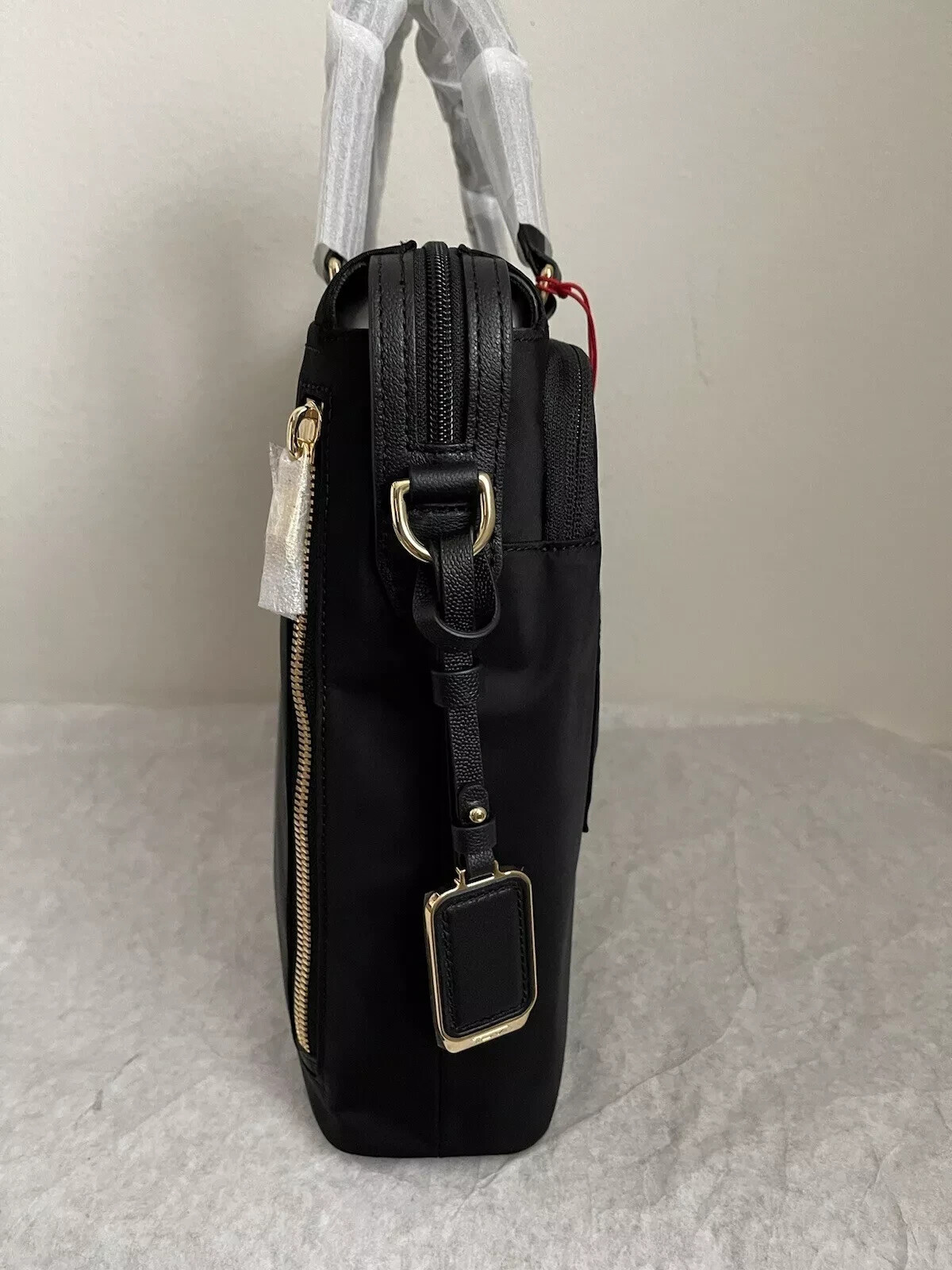 NWT Tumi Voyageur Kendallville Briefcase Bag $495 Black/Gold