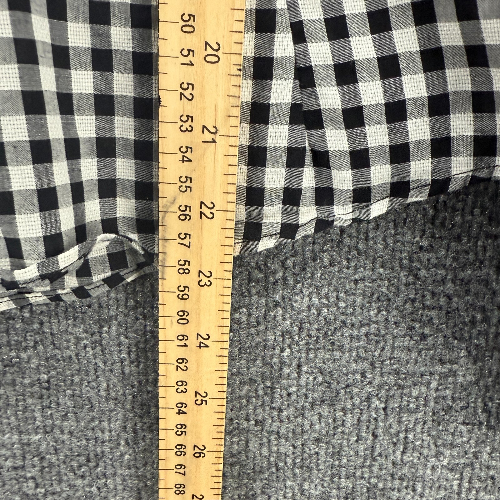 Nanette Lepore Blouse Womens M Black Check Open Back Boho Cottage Old Money