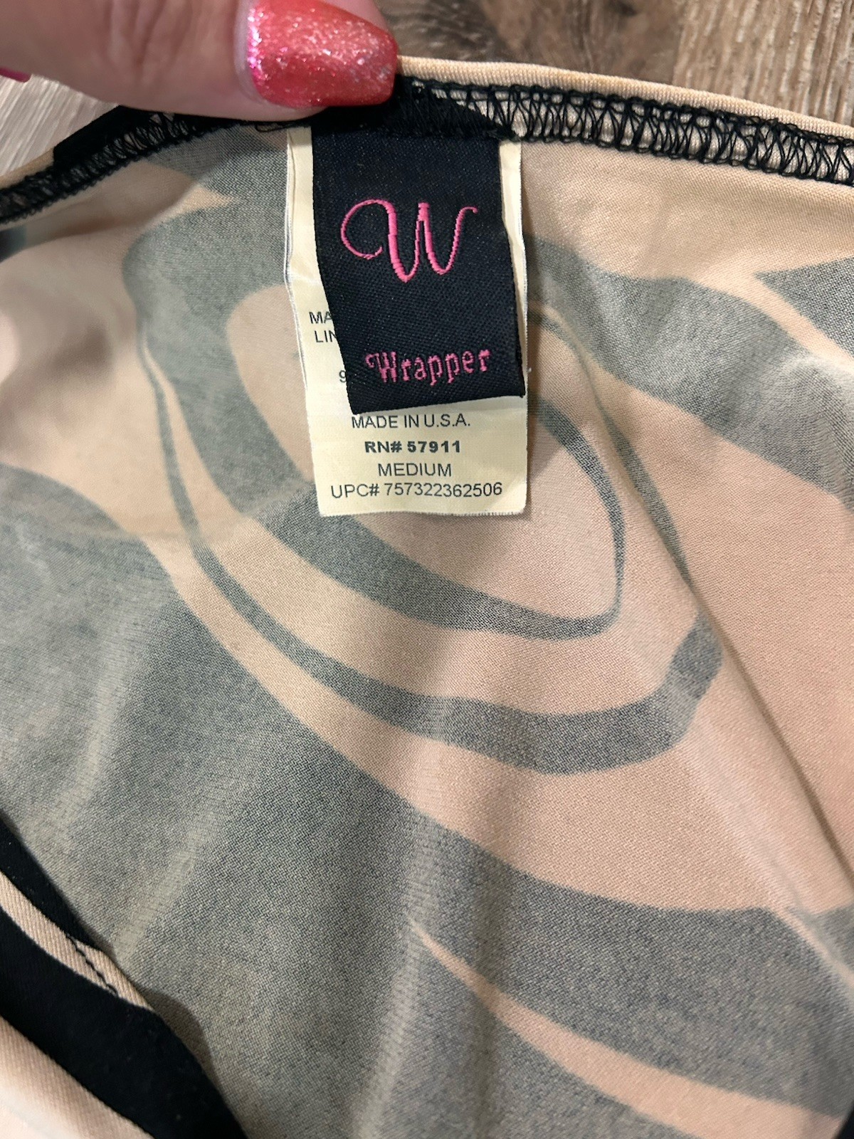 Y2K Wrapper Abstract Swirl Print Ruched Side Top Women’s Size Medium Vintage 90s