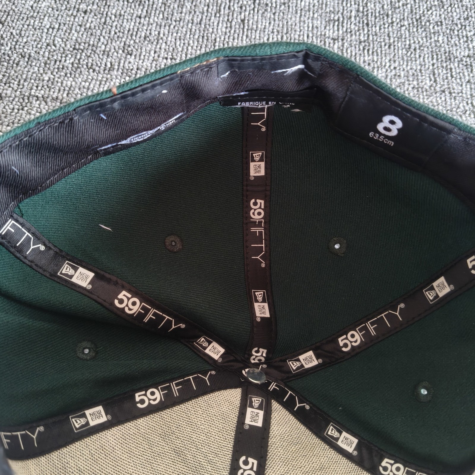 New Era Minnesota Wild 59FIFTY Fitted Flat Brim Green Red Size 8 Hat