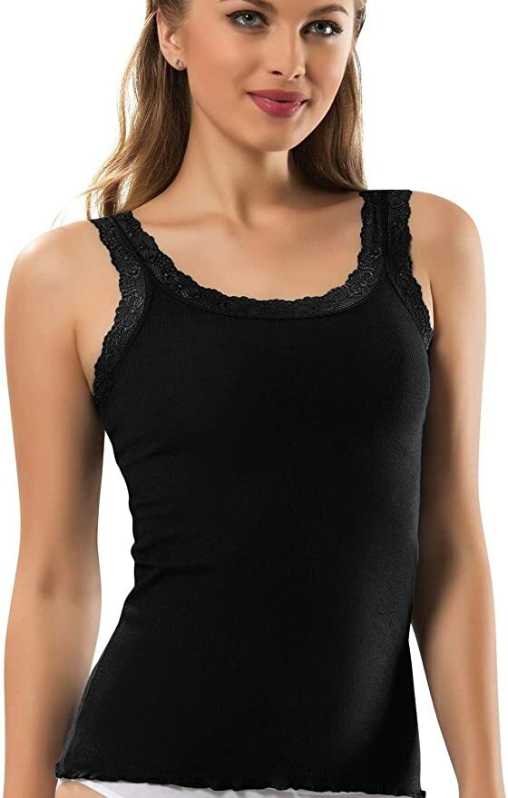 Wome’s Tank Top Camisole with Lovely Lace Trim Style Soft Sexy Sport Yoga