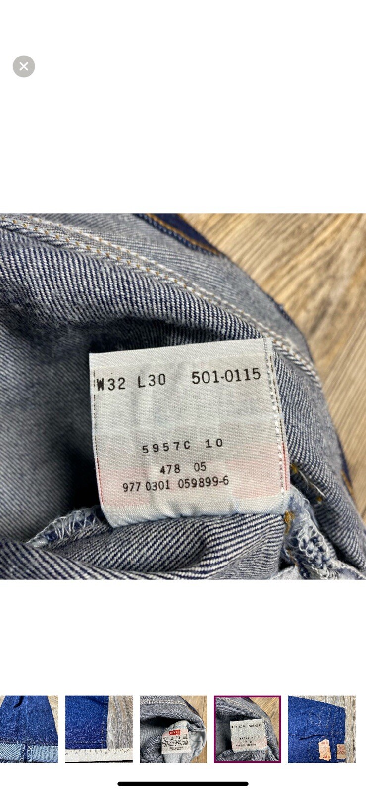 NWT Vintage Deadstock Levi’s 501XX Jeans 32×30 USA Made 1993 Shrink-to-Fit 90s