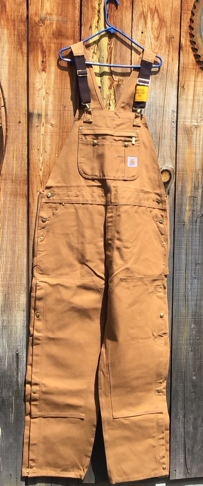 Carhartt R37 BRN Duck Zip to Thigh Bib Overalls Unlined Size 40 X 32 NEW NOS