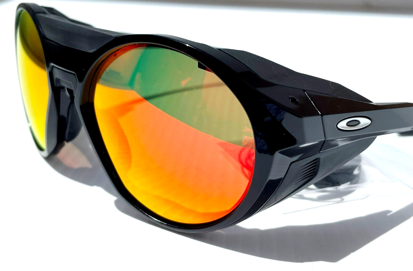 Oakley CLIFDEN Polished Black Round POLARIZED Galaxy Ruby Lens Sunglass 9440
