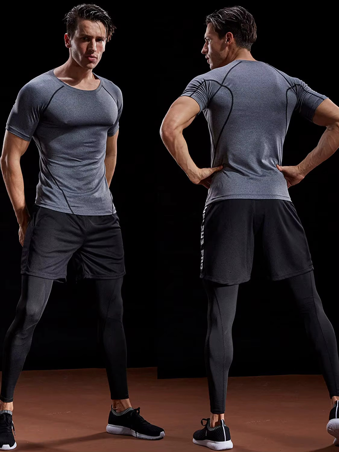 Men Compression T-Shirt Summer Sports Running Quick Dry Fitness Tee Gym Top Gift