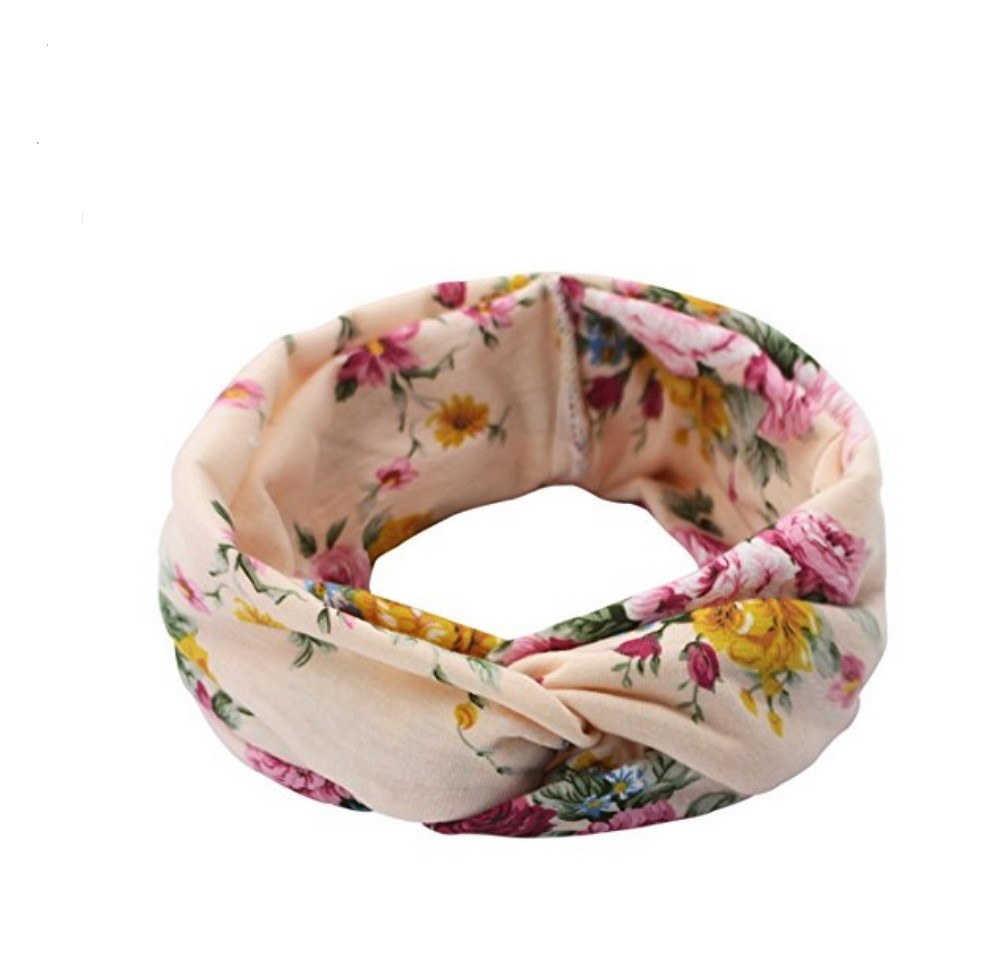4-Pack Floral Print Turban Headbands – Women’s Elastic Twisted Hair Bands
