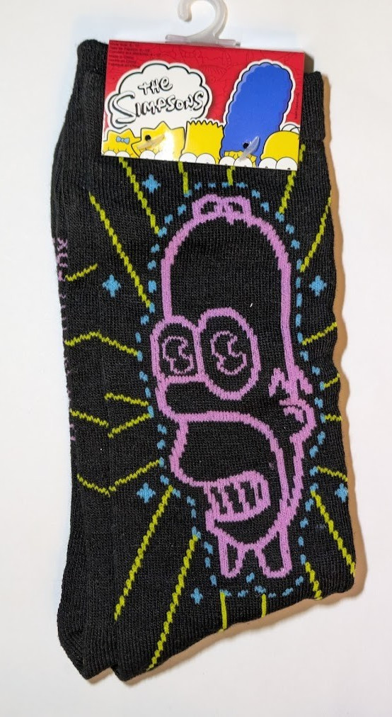 The Simpsons Homer Donut Duff Beer Moe Novelty Socks – Crew Adult One Size – NEW