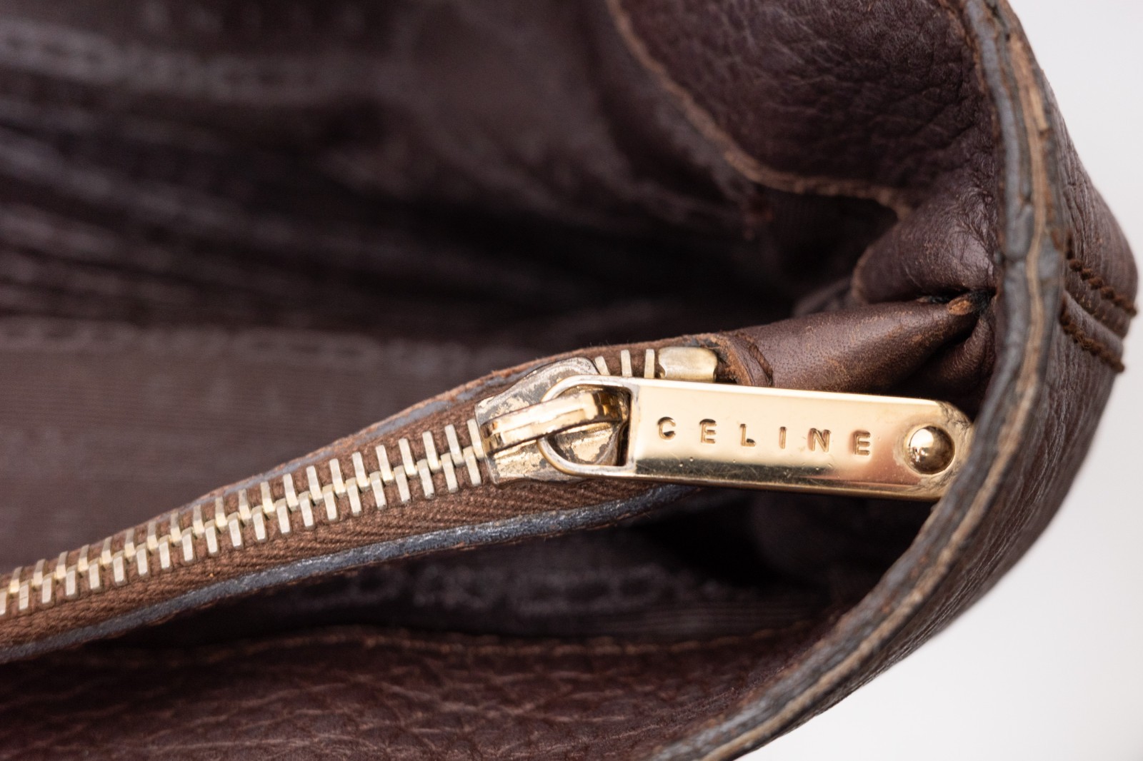 CELINE Boogie Bag BrownLeather Hand bag Auth from JAPAN