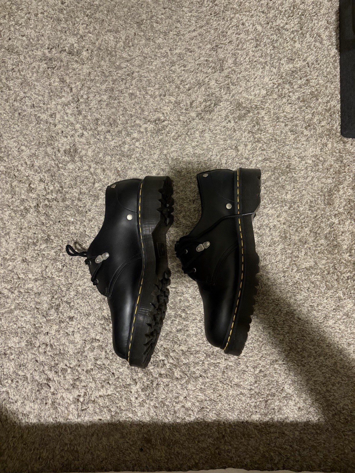 Dr. Martens Men’s Black Leather Ankle Boots Lace-Up Round Toe Comfort 13