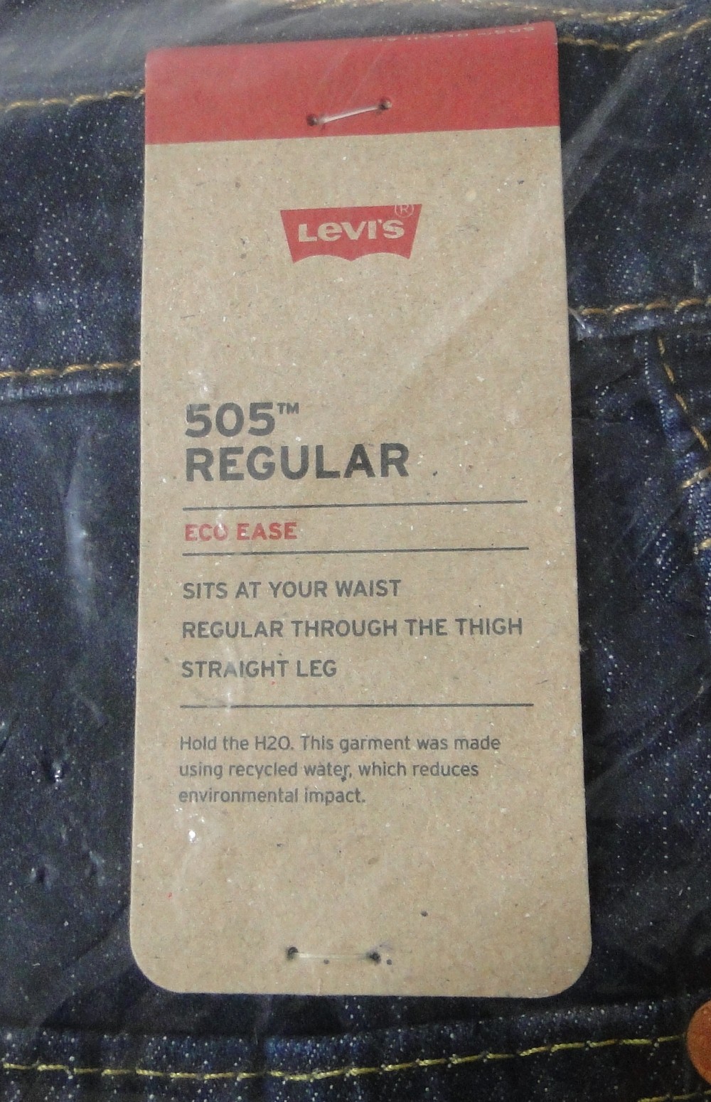 Levi Men’s 505 Regular Fit Jeans, Dark Denim Wash 36W X 30L NEW SEALED !