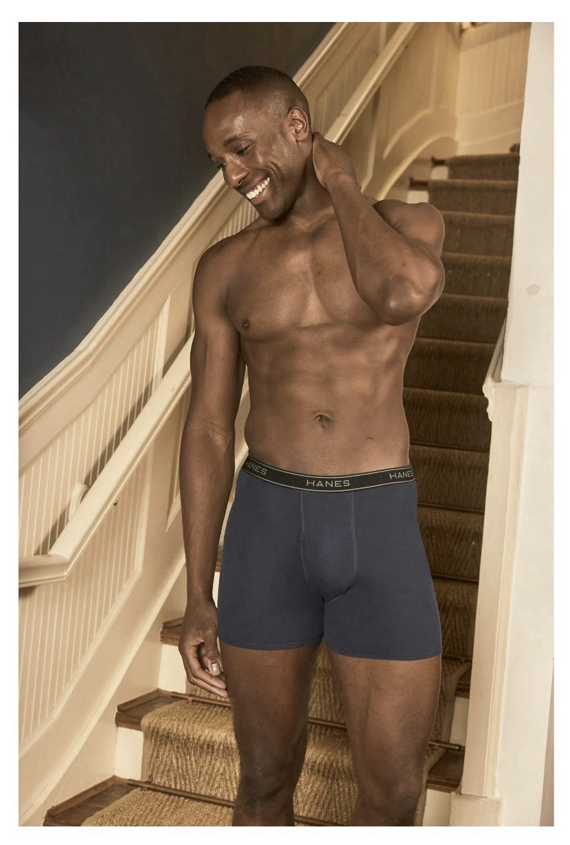 10-Pack HANES Men’s XL Boxer Briefs Tagless Comfort Flex Waistband Solid Colors