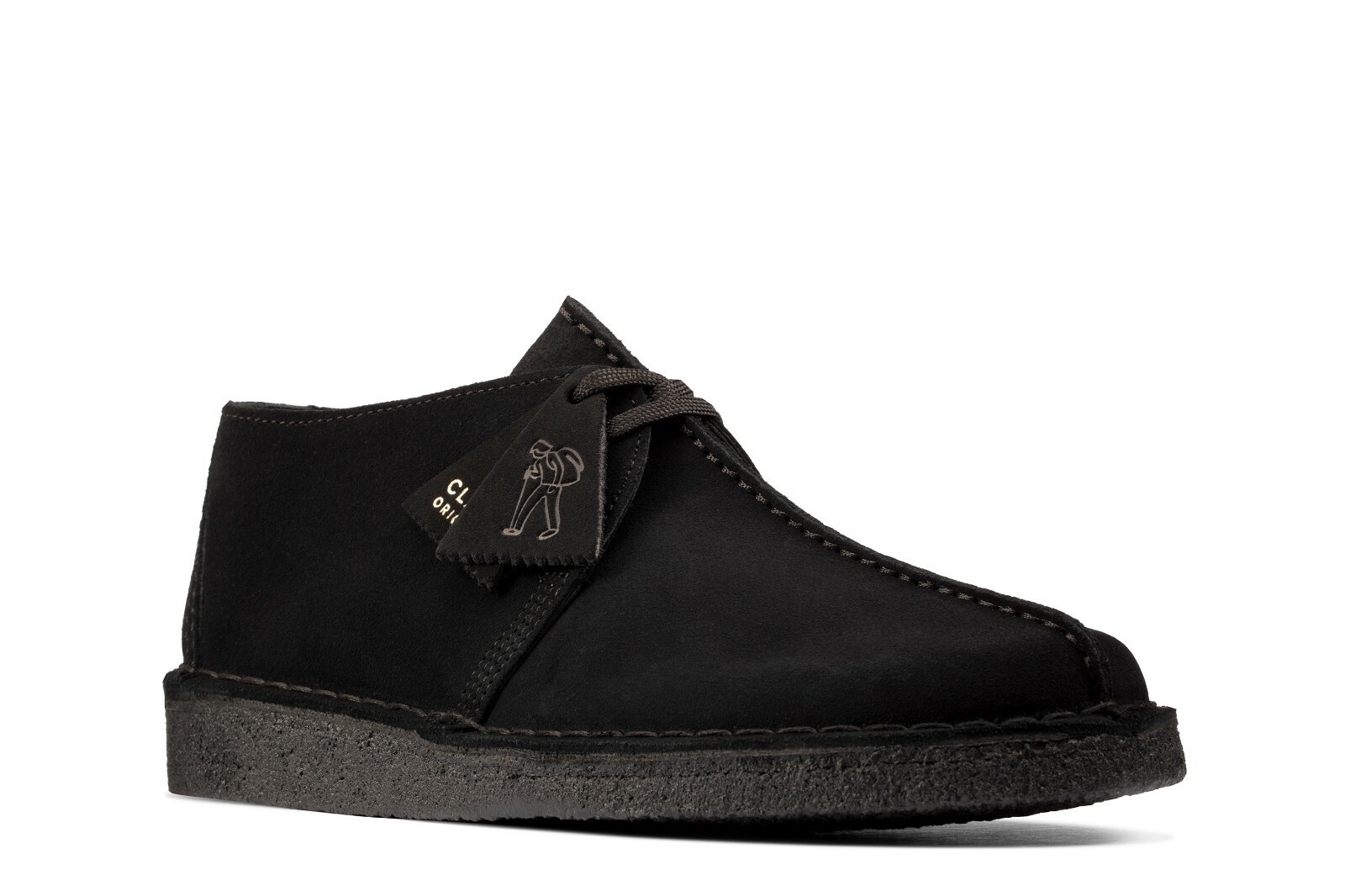 Clarks Originals Desert Trek Men’s Center Stitch Black Suede 26155486