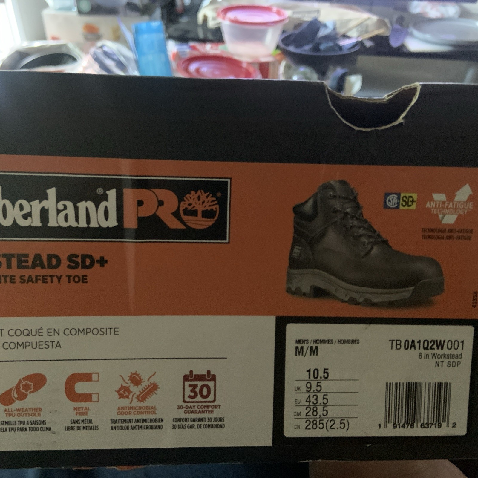 Timberland Men’s Pro Workstead 6in Safety Toe Work Boots, Black, Size 10.5