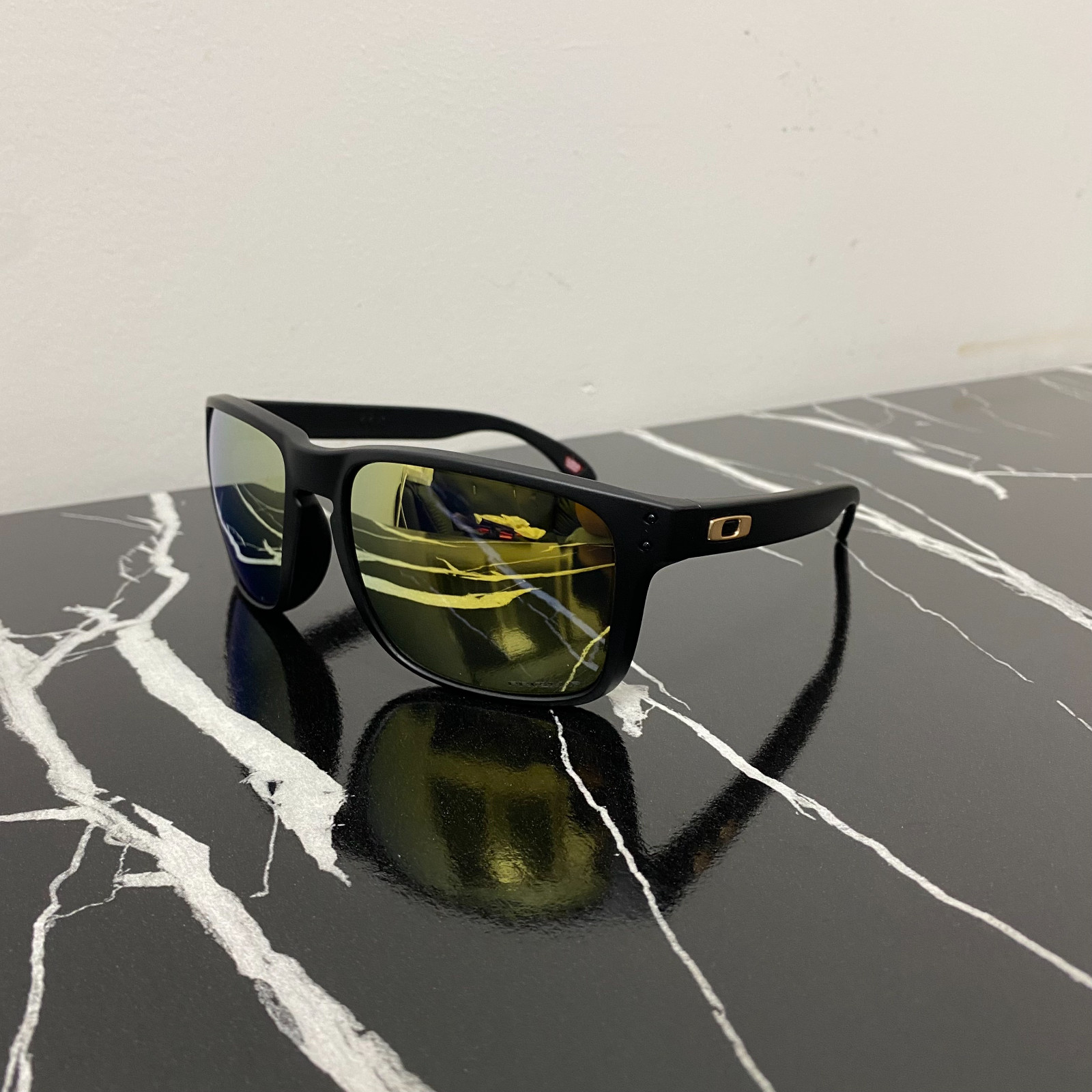 Oakley HOLBROOK Polarized Sunglasses XXL OO9487 Matte Black PRIZM Gold Lens