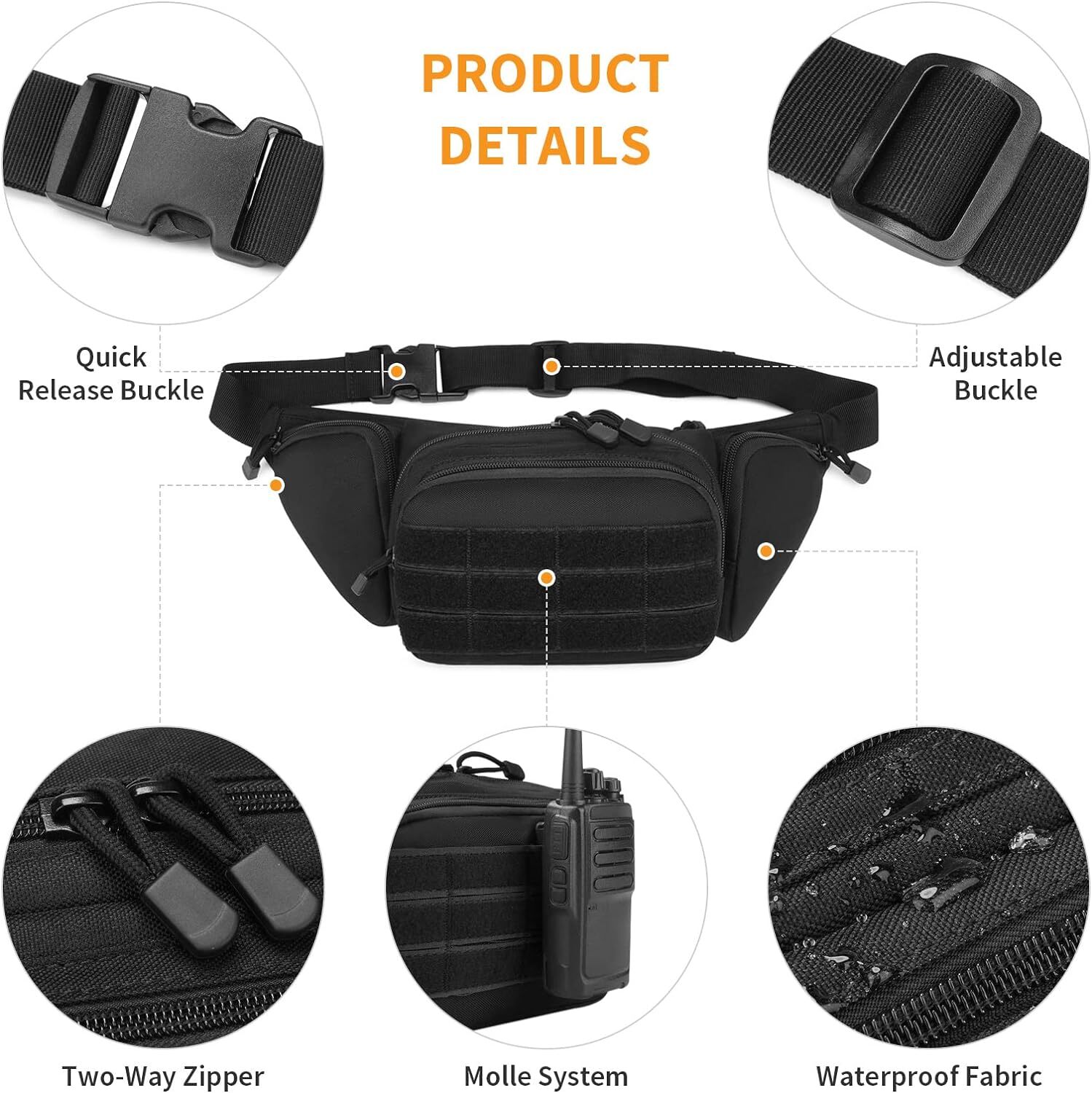 Tactical Waist Fanny Pack Phone Pouch Military Outdoor Camping Hiking Belt Bag