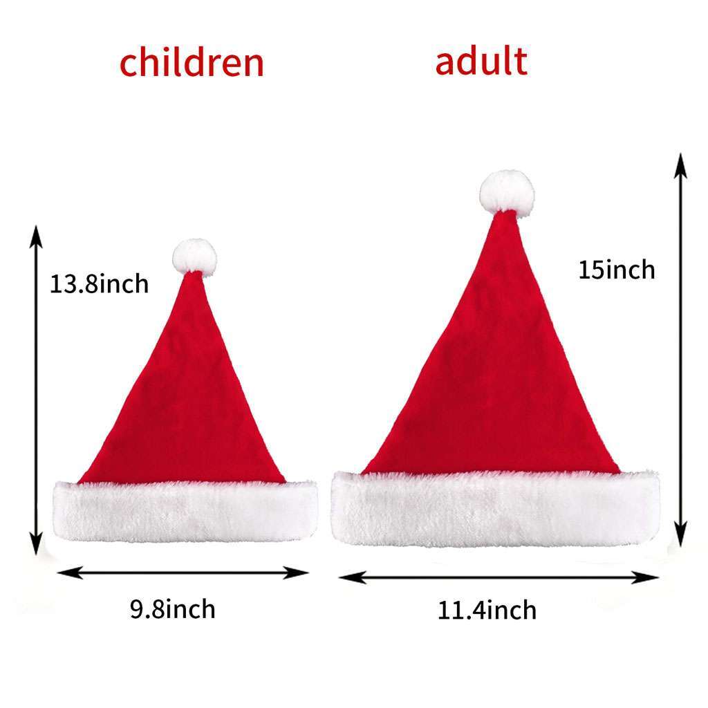 Adults Kids Premium Christmas Santa Claus Hat Cosplay Costume Plush Xmas Cap US