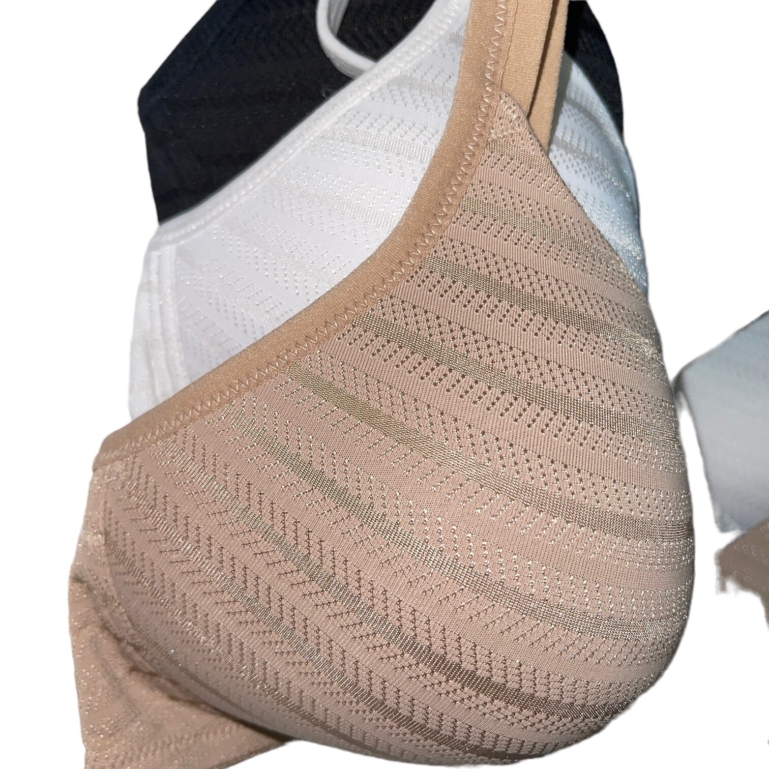 Warner’s Bra Wirefree Lift Jacquard Striped Textured Padded Lined Contour RN1101