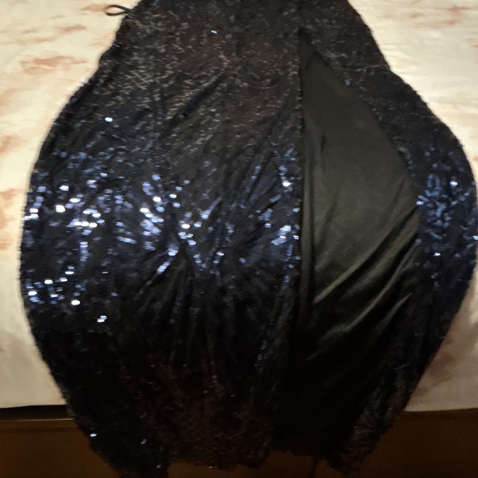 Windsor Navy Sequin One Shoulder Long Bodycon Dress Formal Party Juniors 1