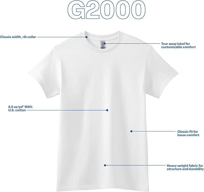 Gildan Adult Ultra Cotton T-Shirt, Style G2000, Multipack – White