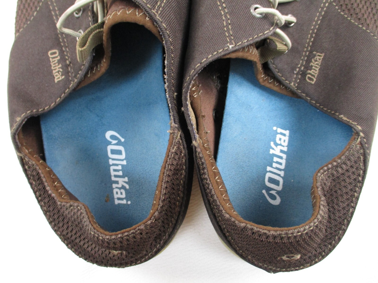 OluKai Men’s Nohea Moku Boat Shoes Mens 11 Brown Low Top Lace Up