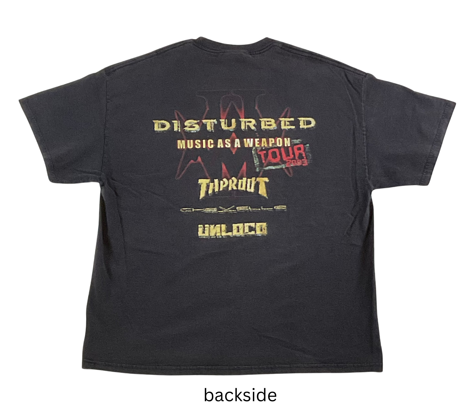 XL Disturbed 2003 t-shirt Music as a Weapon II tour 2-side 2004 live album shows