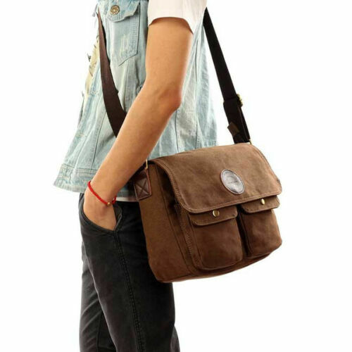 Vintage Men’s Canvas Messenger Shoulder Bag Crossbody School Book Bags Satchel