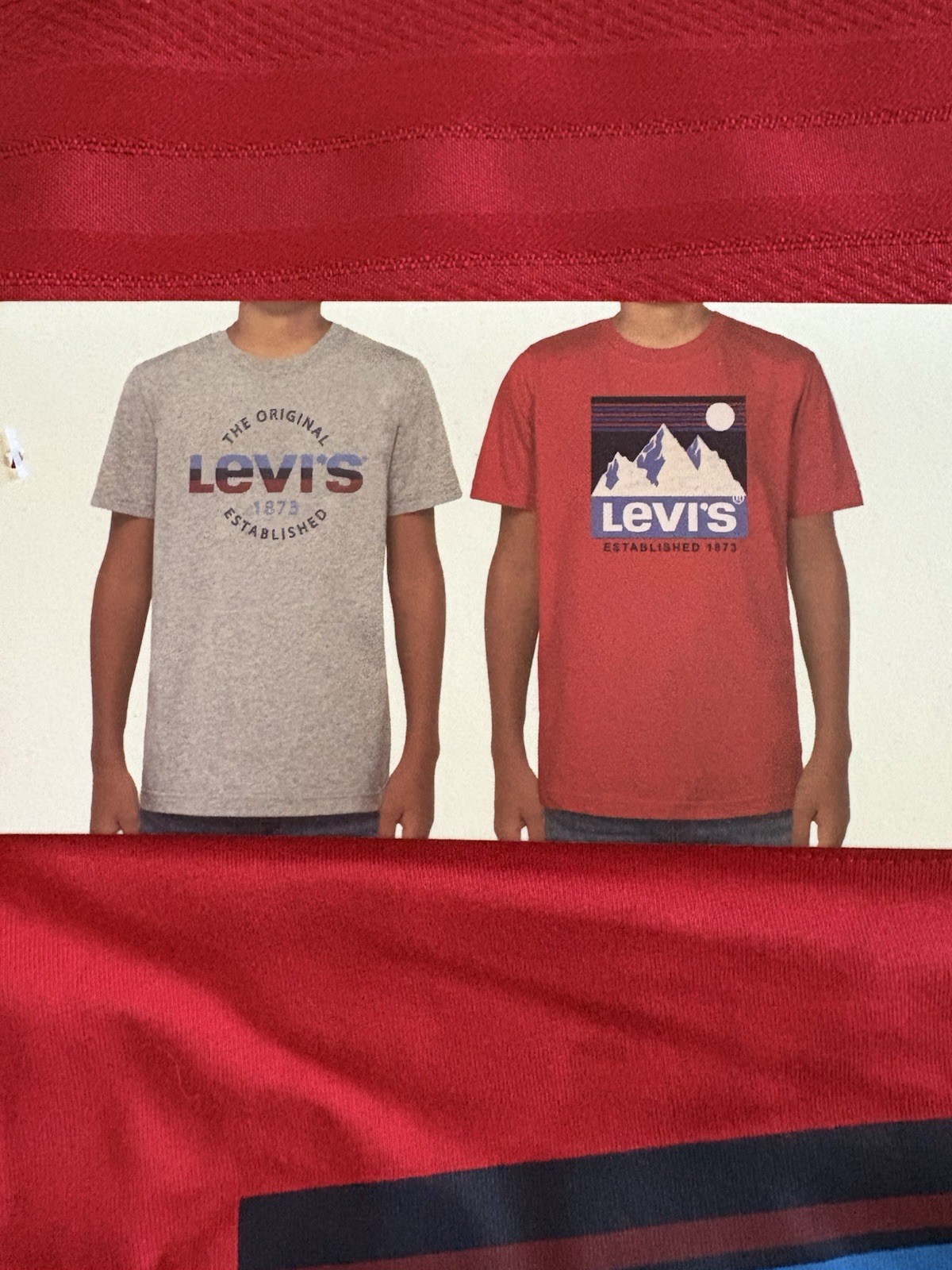 NWT Levi’s Boy’s 2-Pack Short Sleeve Graphic Logo Print Crewneck Tee Size 10/12
