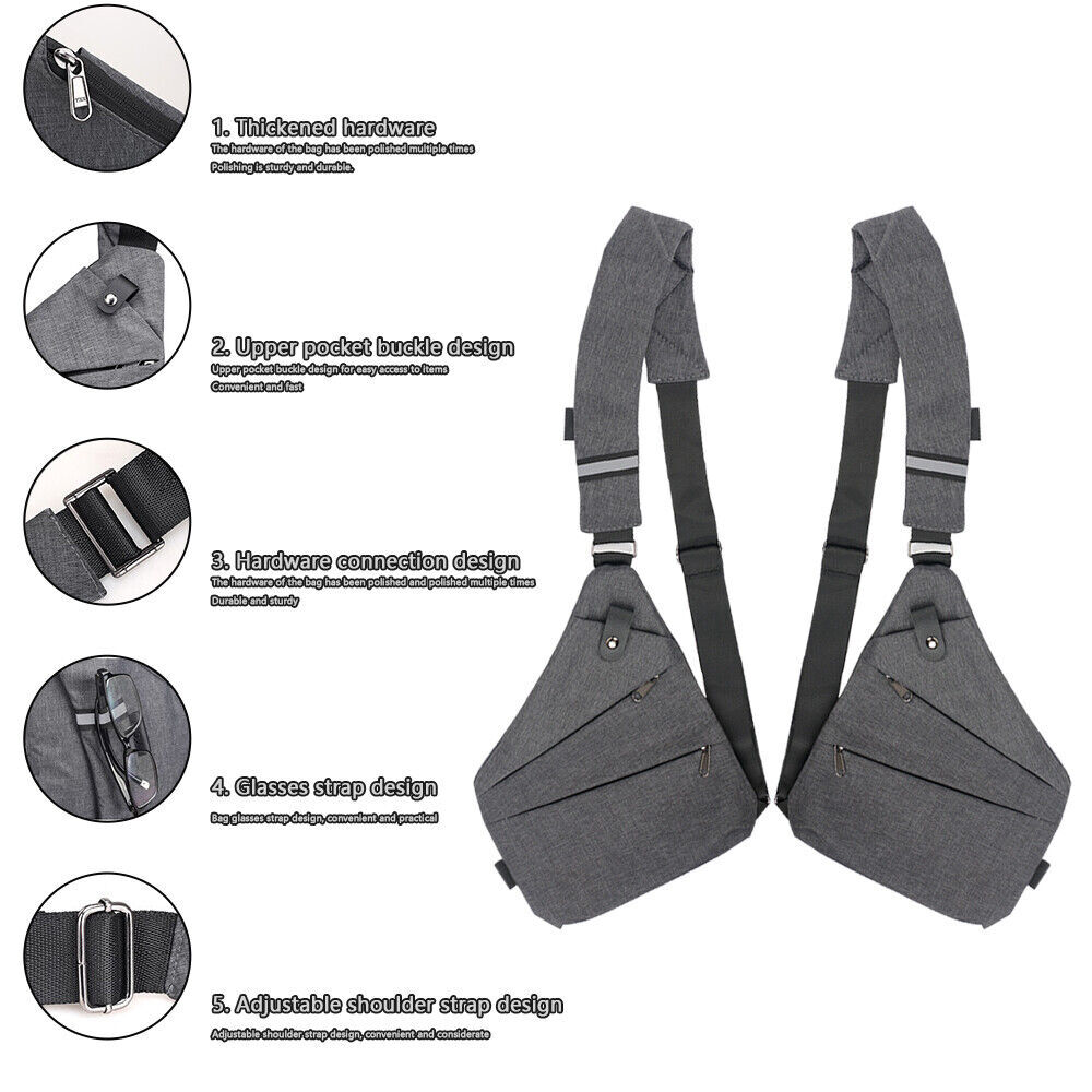 Waterproof Personal Shoulder Anti Theft Pocket Bag Men Travel Casual Chest Pack