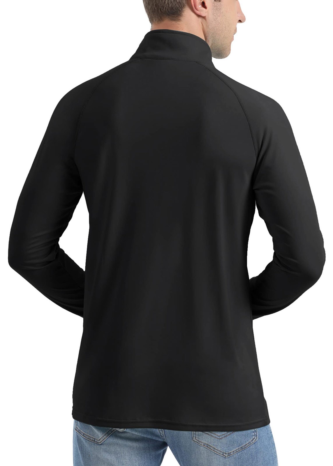UPF50+ Men’s 1/4 Zip Sun Block UV Shirts Long Sleeve Performance Fishing T-Shirt
