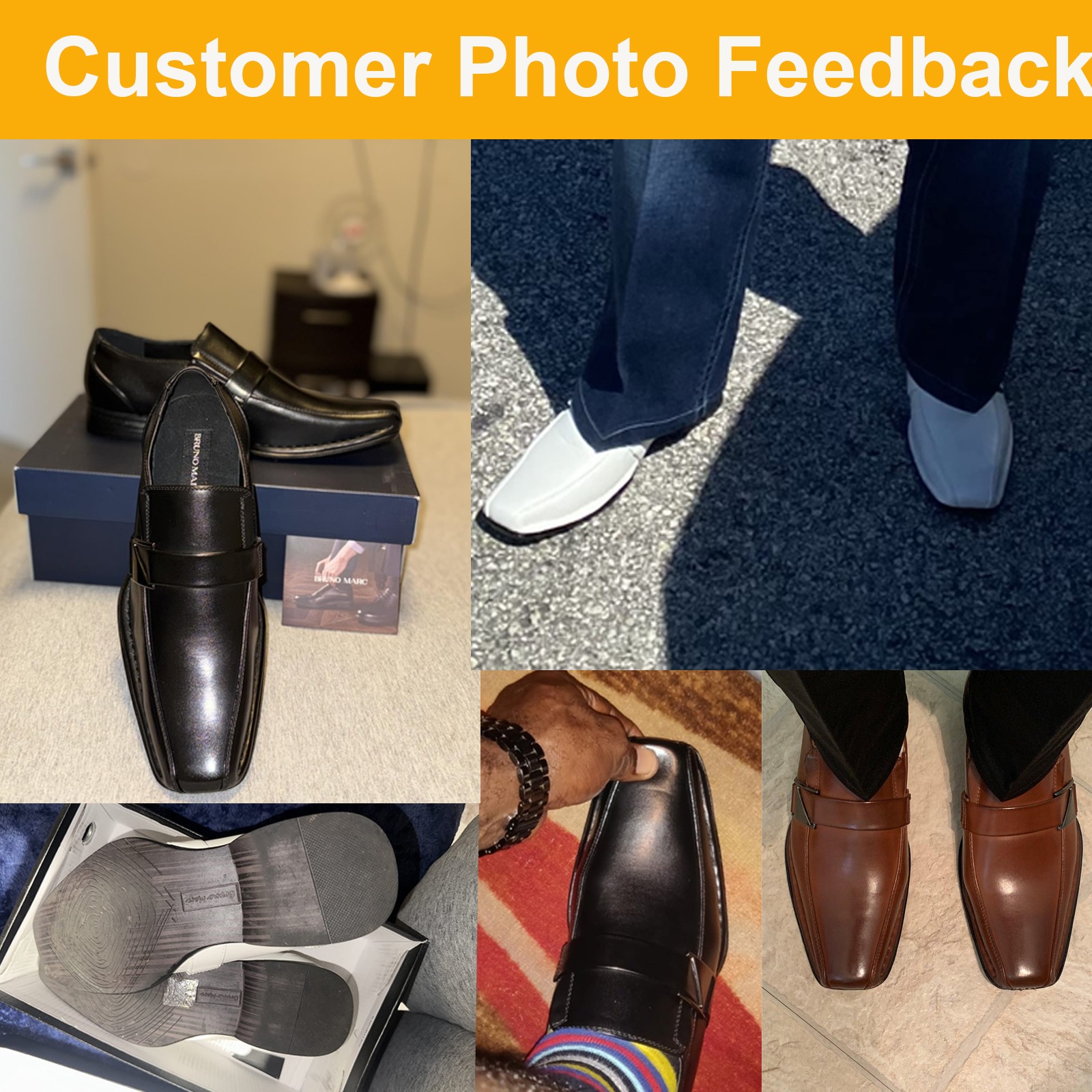 Men’s Oxford Shoes Square Toe Loafers Formal Slip On Dress Shoes