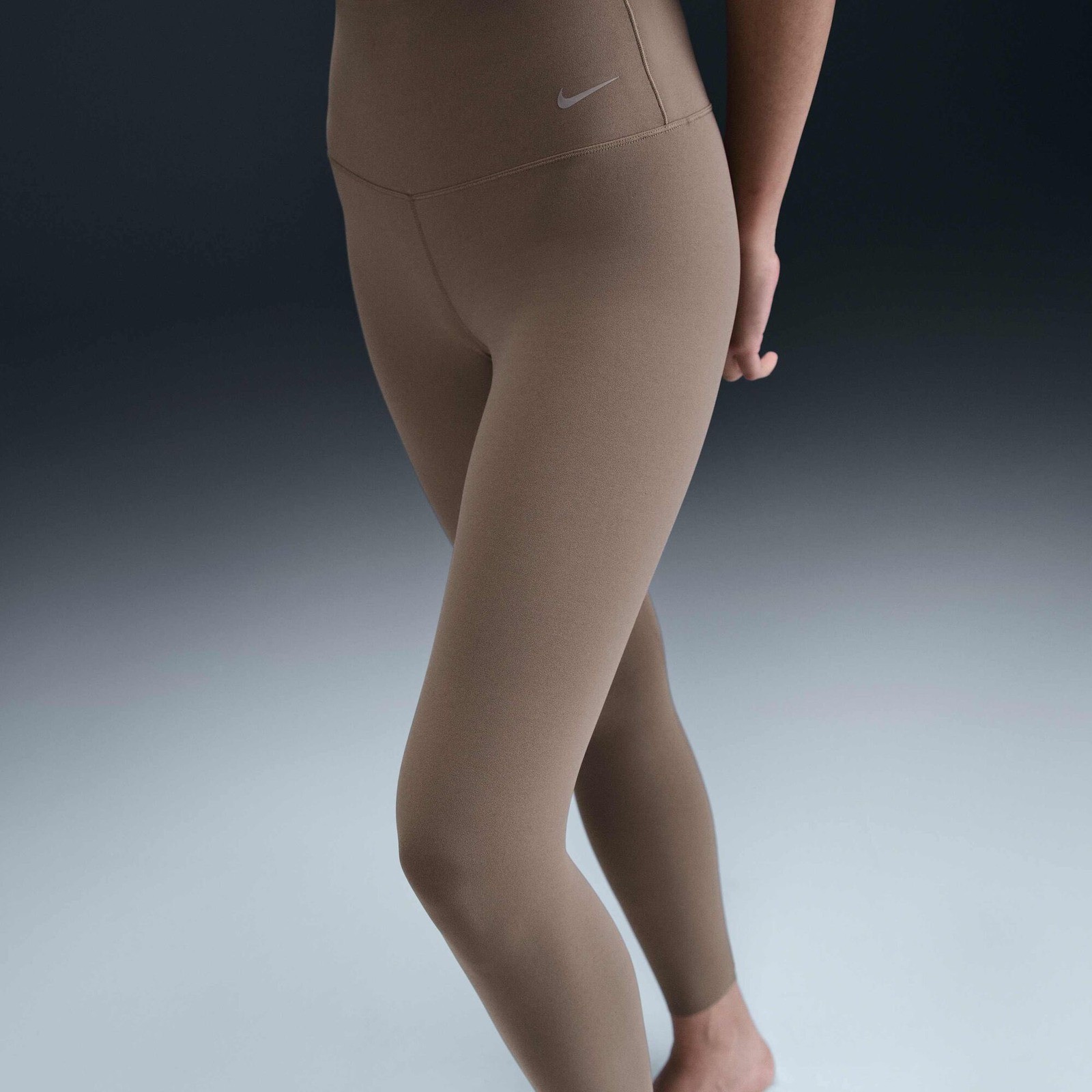 Nike Zenvy Gentle Support High Waisted 7/8 Leggings Brown DQ6015-233 Womens XS