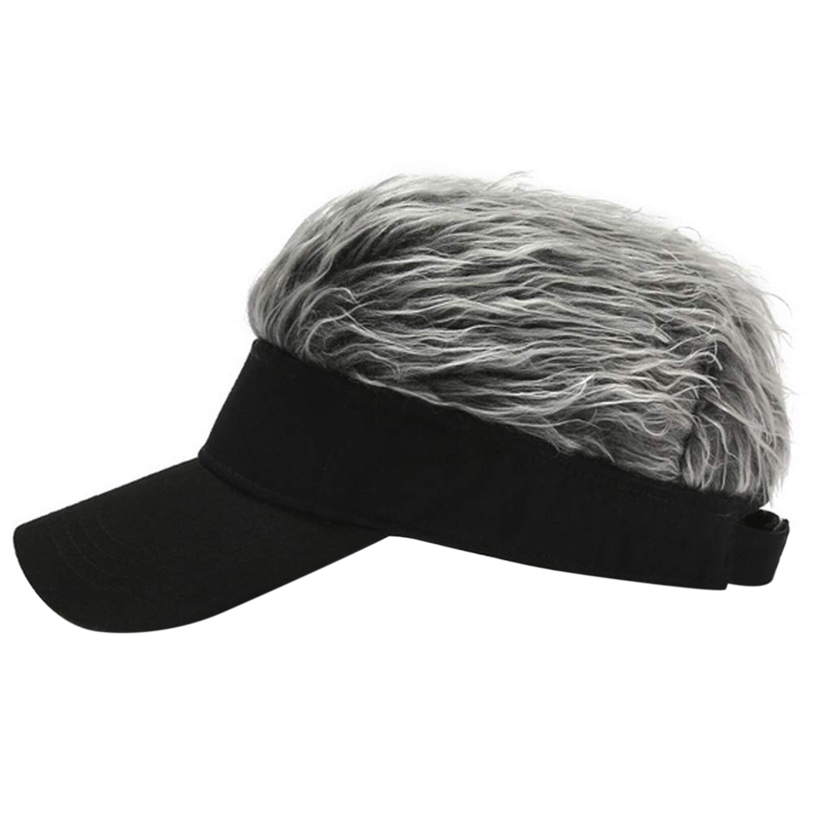 Mens Baseball Golf Hat Cap Sun Visor Wig Hat With Fake Flair Hair Outdoor Sports