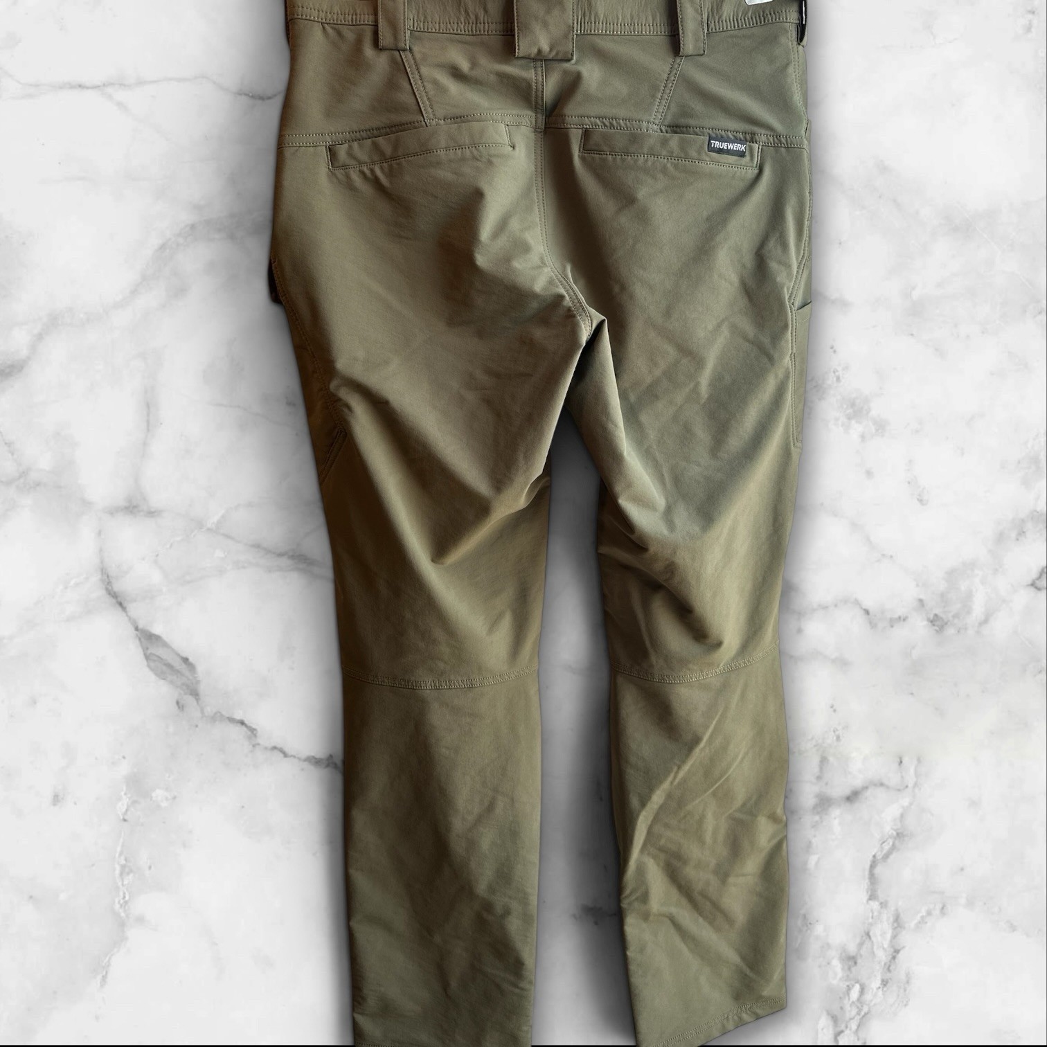 Truewerk T2 Werkpants Mens 34/33 Olive Green Water Resistant Pants Softshell