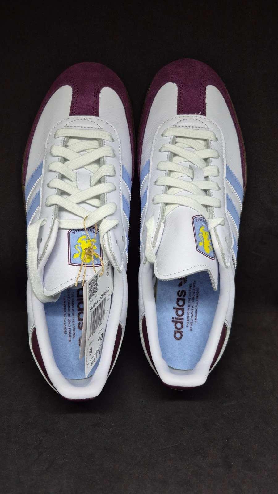 Adidas Mens Samba Licensed Aston Villa 1874 FC Home Kit Shoes JQ4042