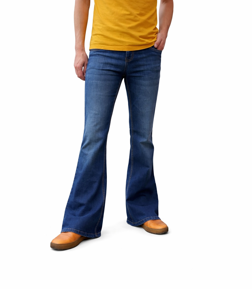 Men’s Bell Bottoms Flared Jeans- Retro Denim Flares – Classic 60s 70s Hippie