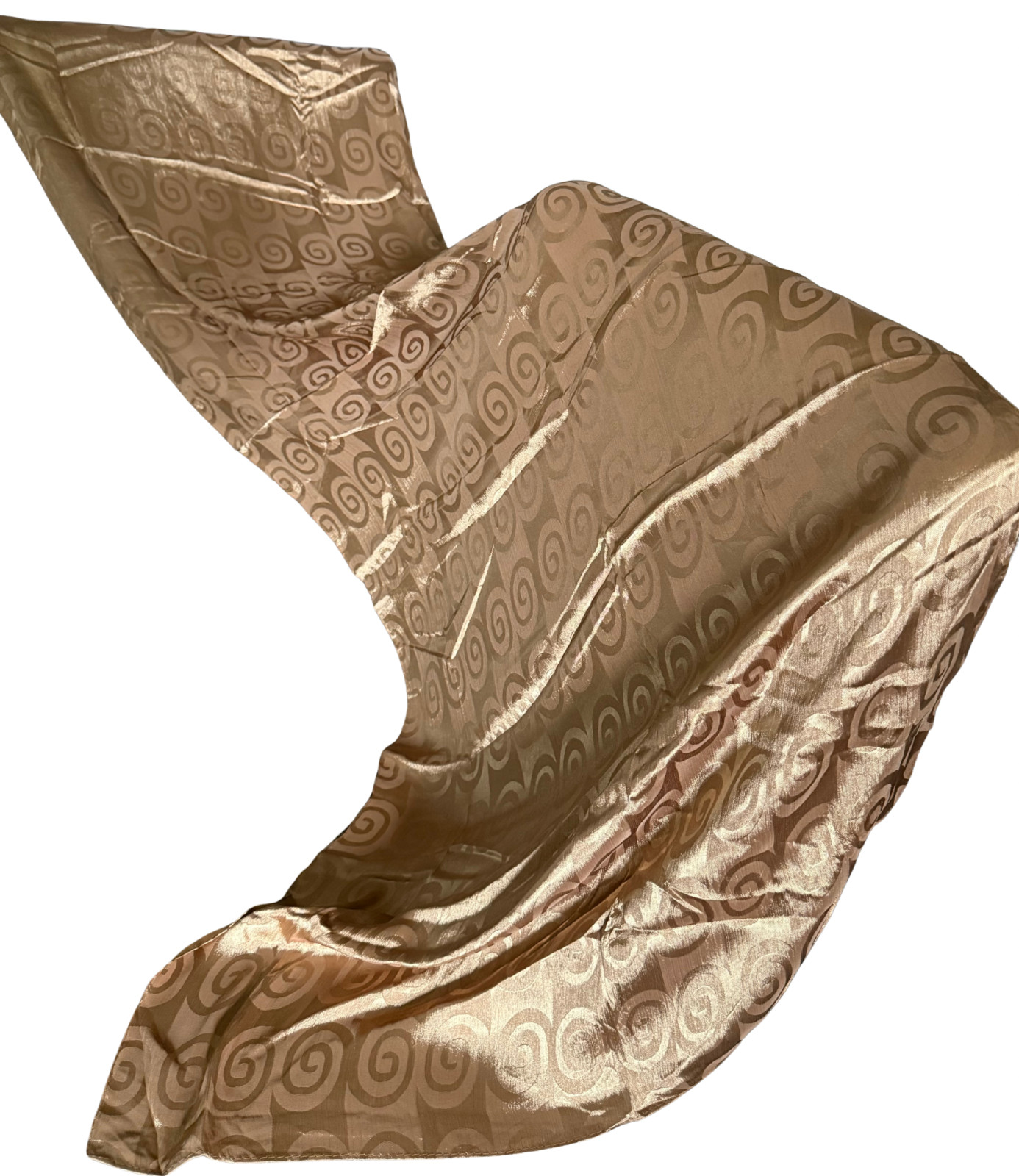 Silk Striped Printed Scarf for Women – Brown Gold