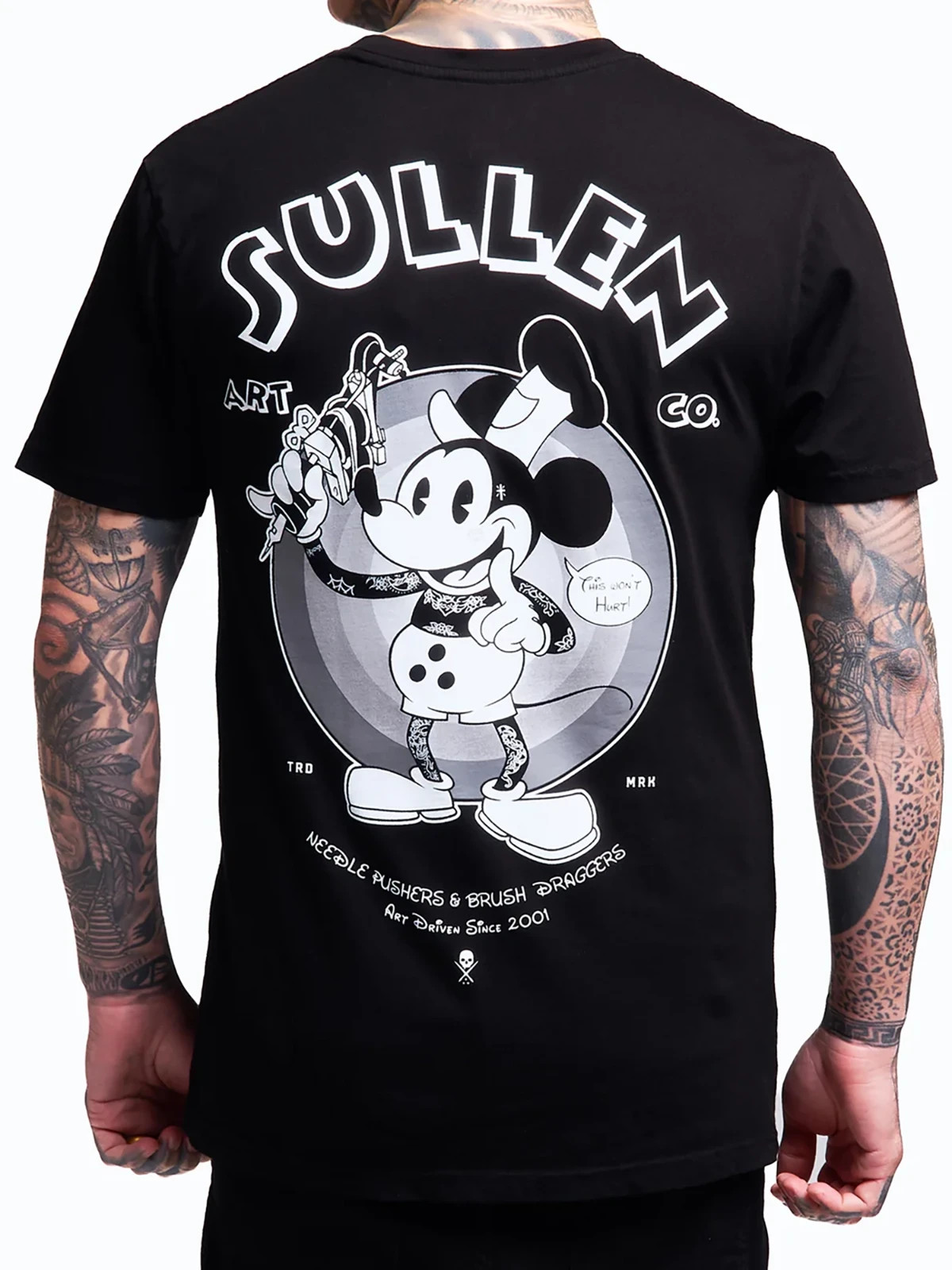 Sullen Men’s Steamboat Sullie Short Sleeve Premium T-shirt Tattoo Cartoon Mouse