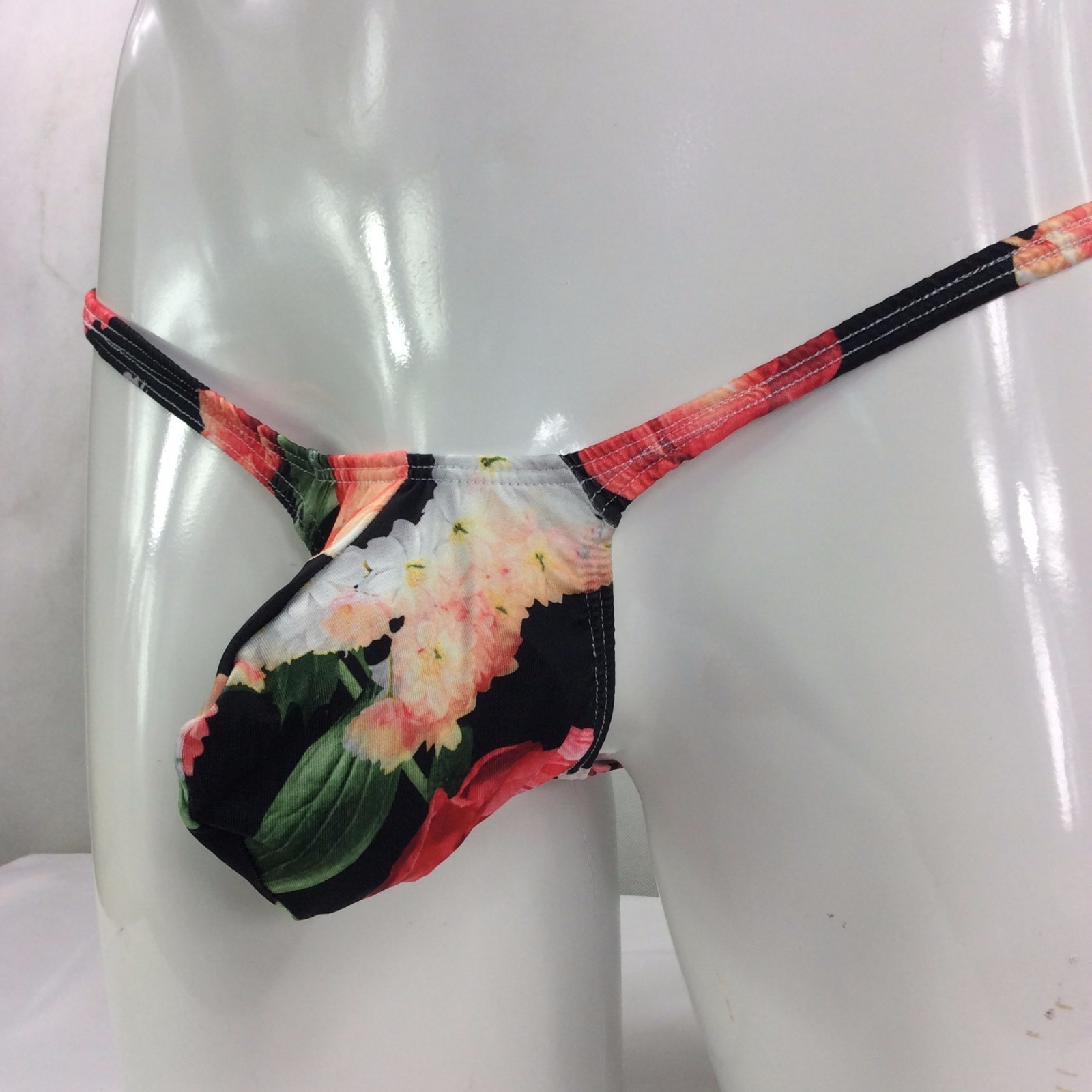 K403 P String Thong Grape Smugglers Contoured Pouch Floral Printed Jersey