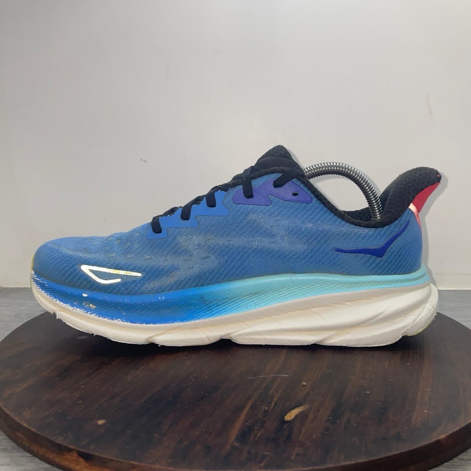 Hoka One One Clifton 9 Shoes Mens Size 9.5 D Blue Running Cushioned 1127895 VRTL