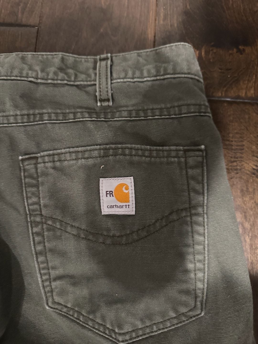 Carhartt FRB159-MOS Flame-Resistant Canvas Carpenter Pants Dark Moss