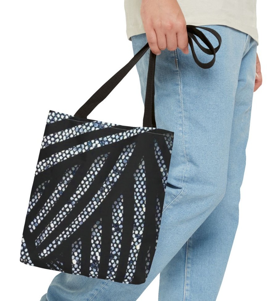 Tote Bag AOP Silver And Black