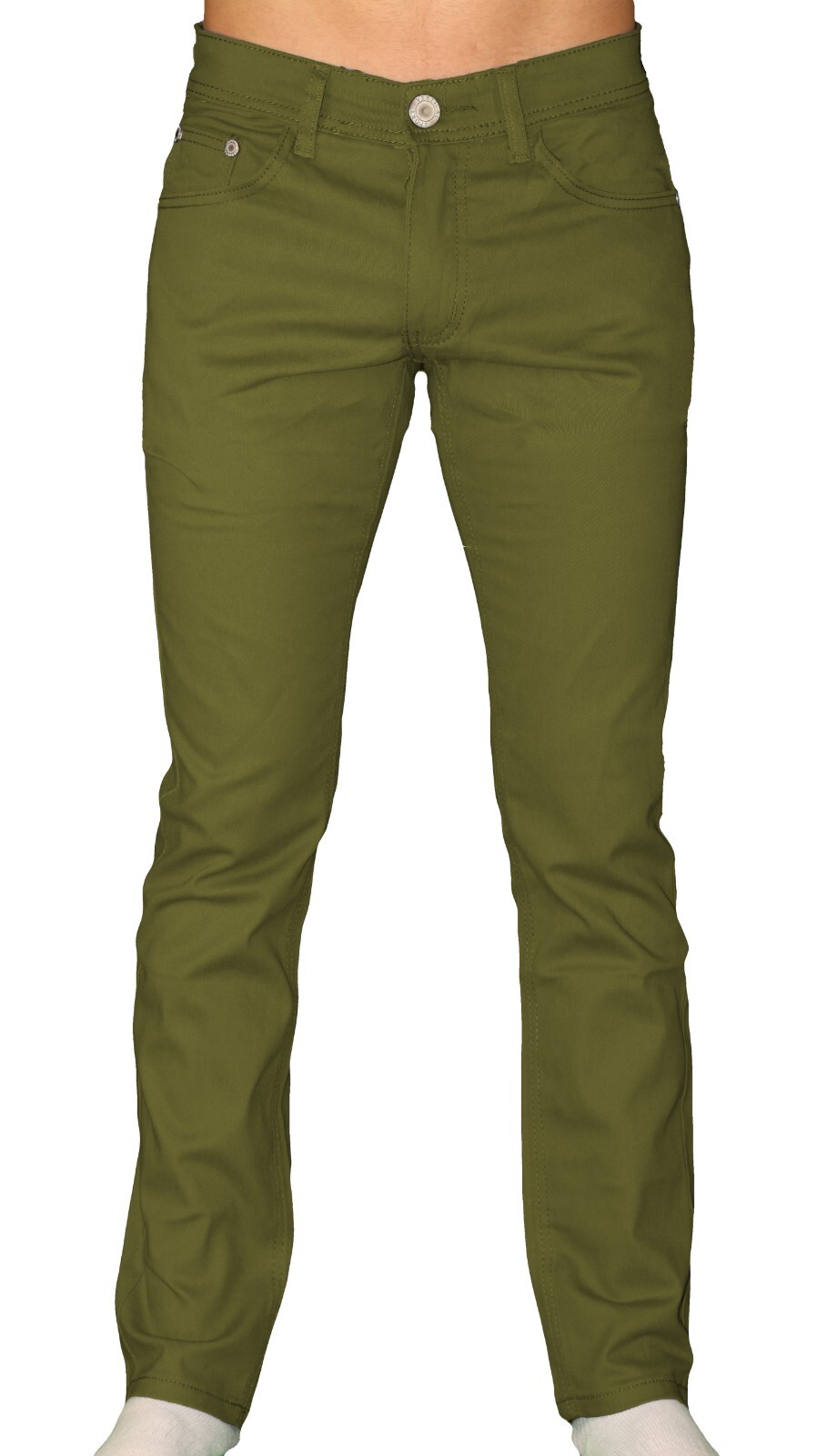 Chino Pants Men Khakis Skinny STRETCH SLIM FIT Flex Casual Cotton Trousers Slack