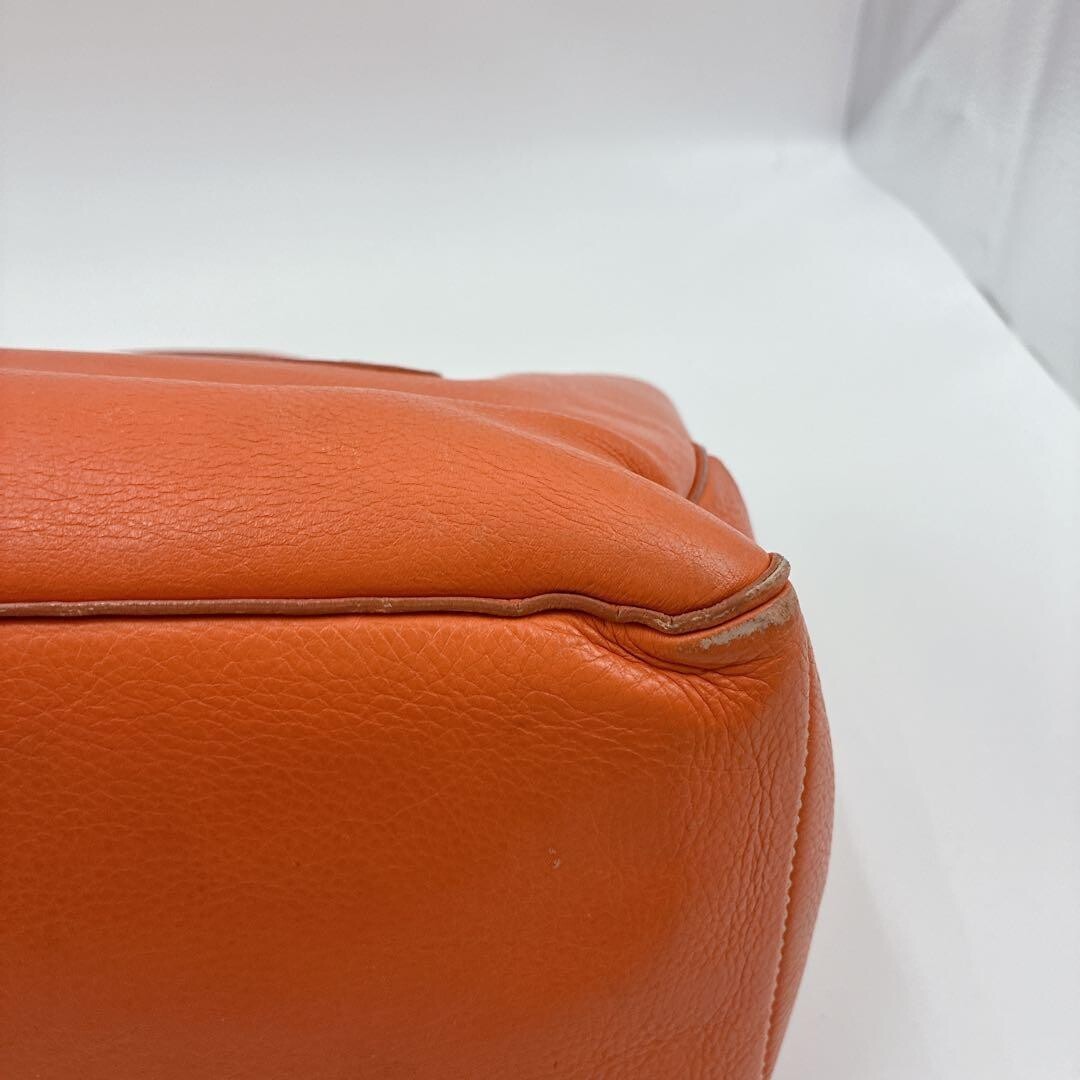 CELINE Boogie Bag Leather Orange Vintage Authentic From Japan