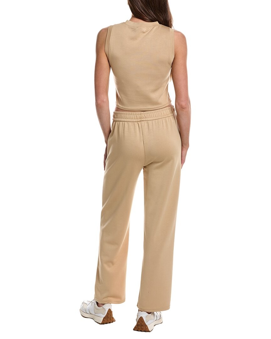 Marion 29In 2Pc Crop Tank & Wide Leg Pant Lounge Set Women’s Brown Large