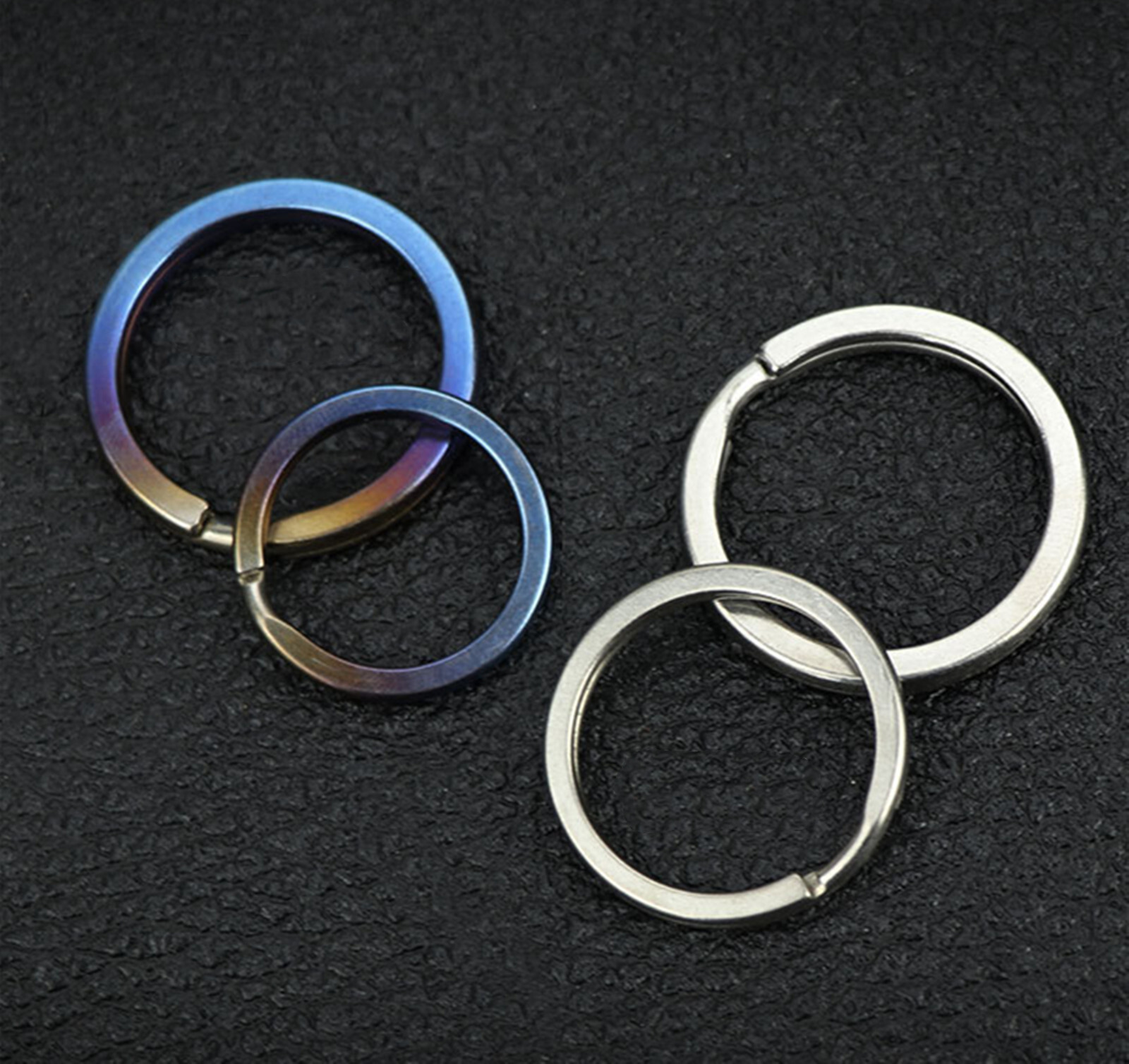 10pcs 10 12 14 -32mm Pure Titanium Split Key Rings Keychain Split Rings keyrings