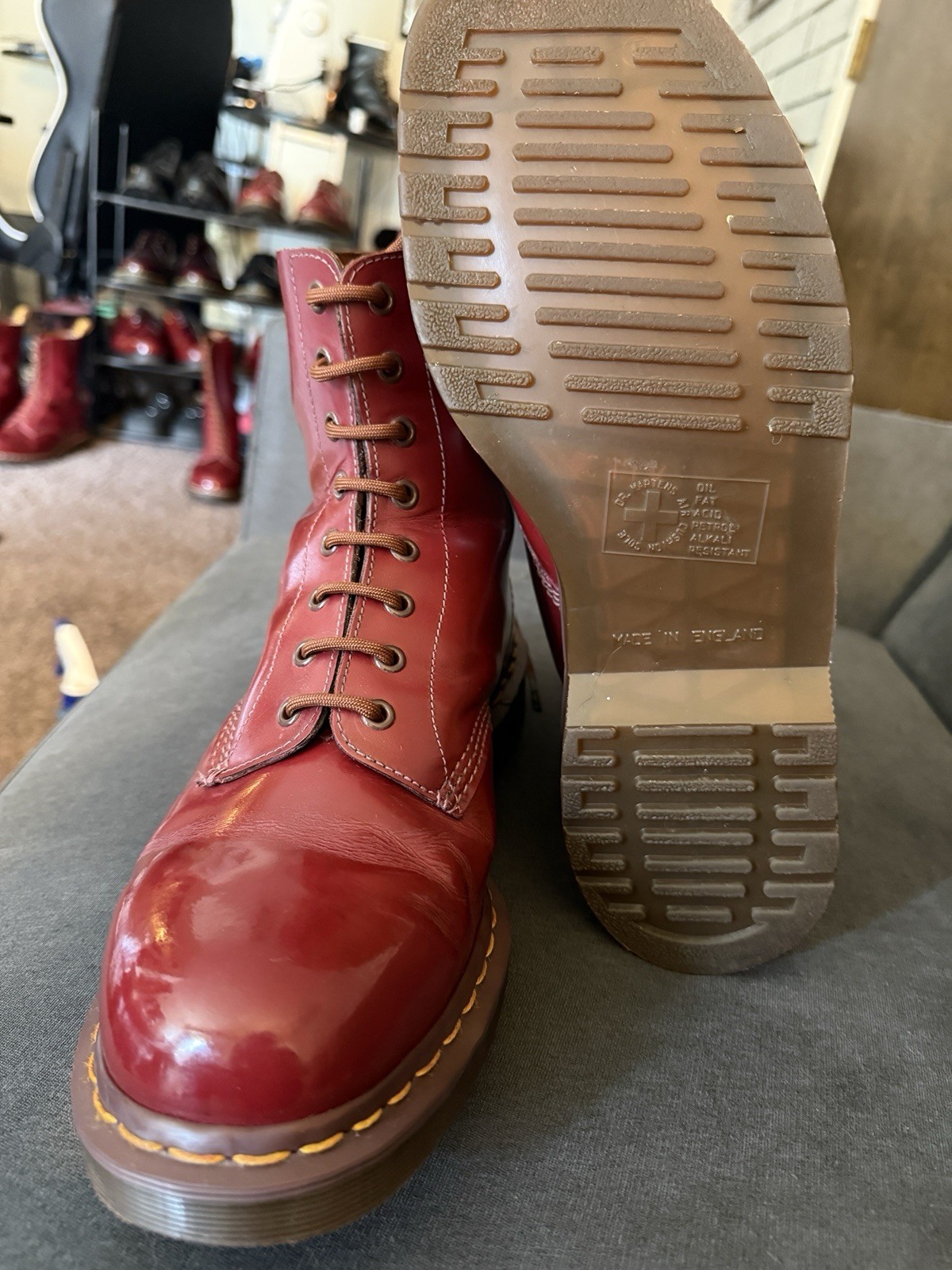 Dr. Martens Modern Vintage Made In England 1460 Red US 13, UK 12. MIE!!