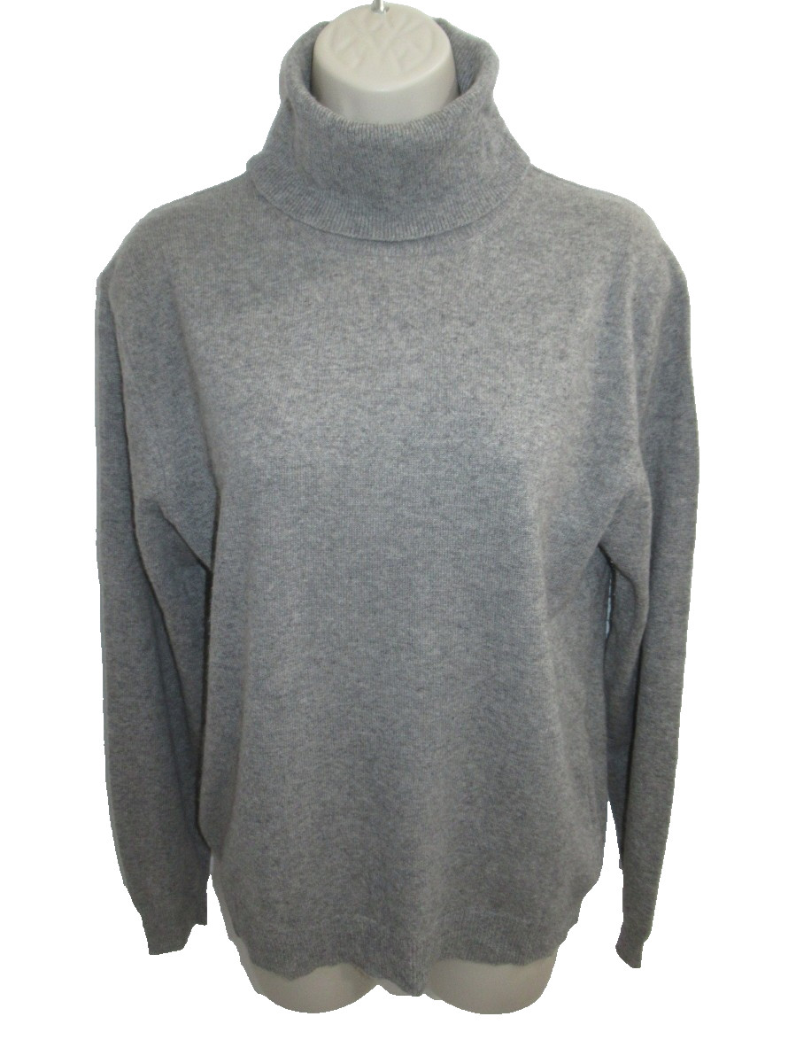 Sutton Studio 100% Cashmere Gray Turtleneck Sweater Size L