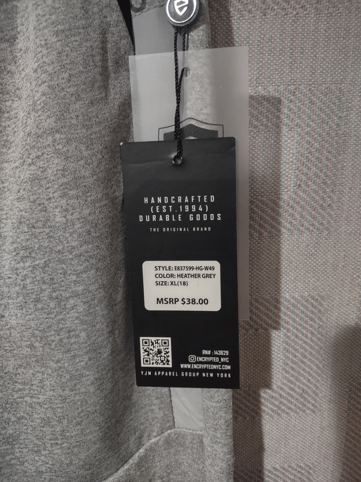 Encrypted NYC Heather Grey Joggers youth teen MSRP $38.00