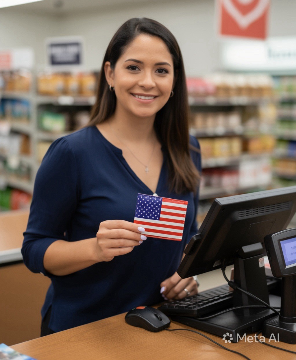 American Flag Vinyl Wallet Bi-Fold Patriotic USA Stars Stripes Slim